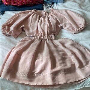 Aje Blush Pink Women’s Dress with Puff Sleeves